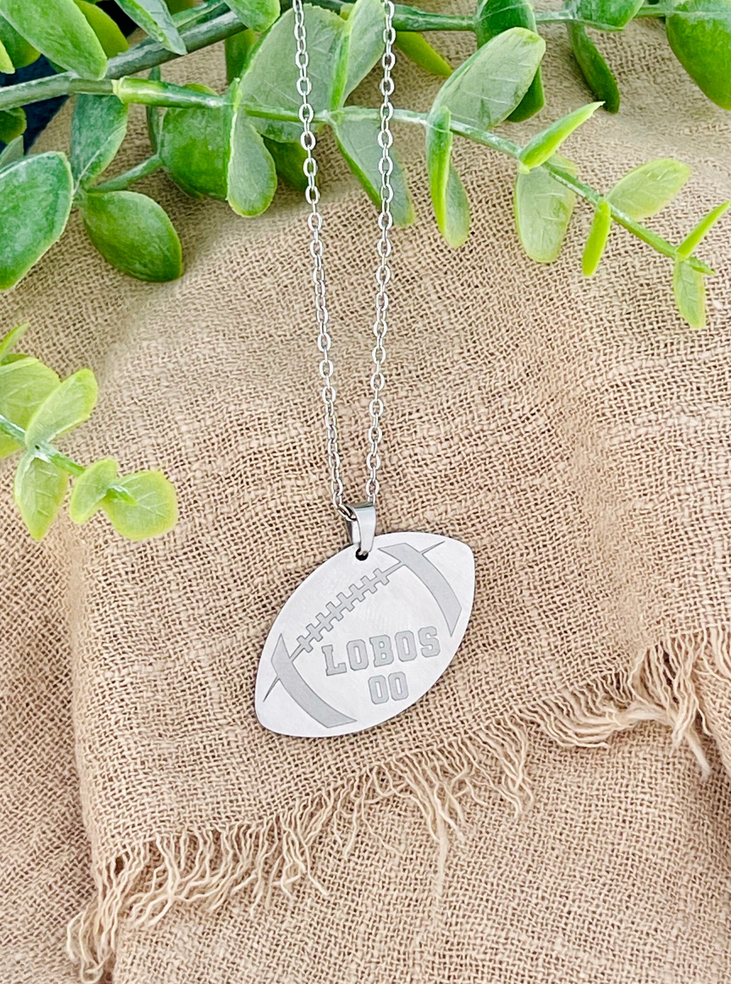 Personalized Football Pendant Necklace