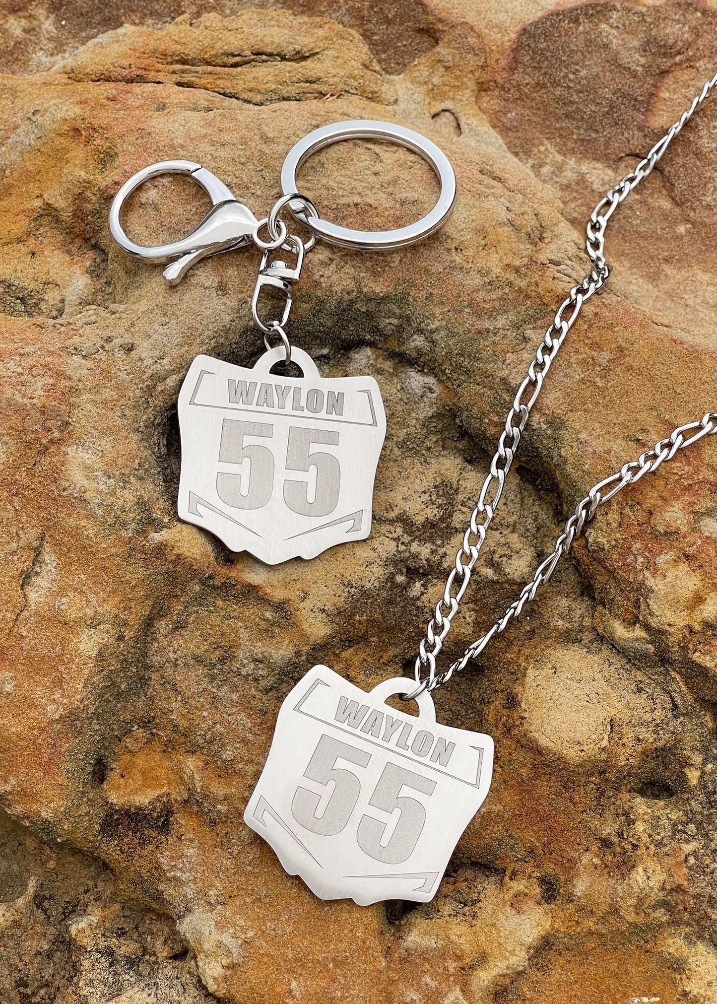 Personalized Motocross Number Plate Necklace