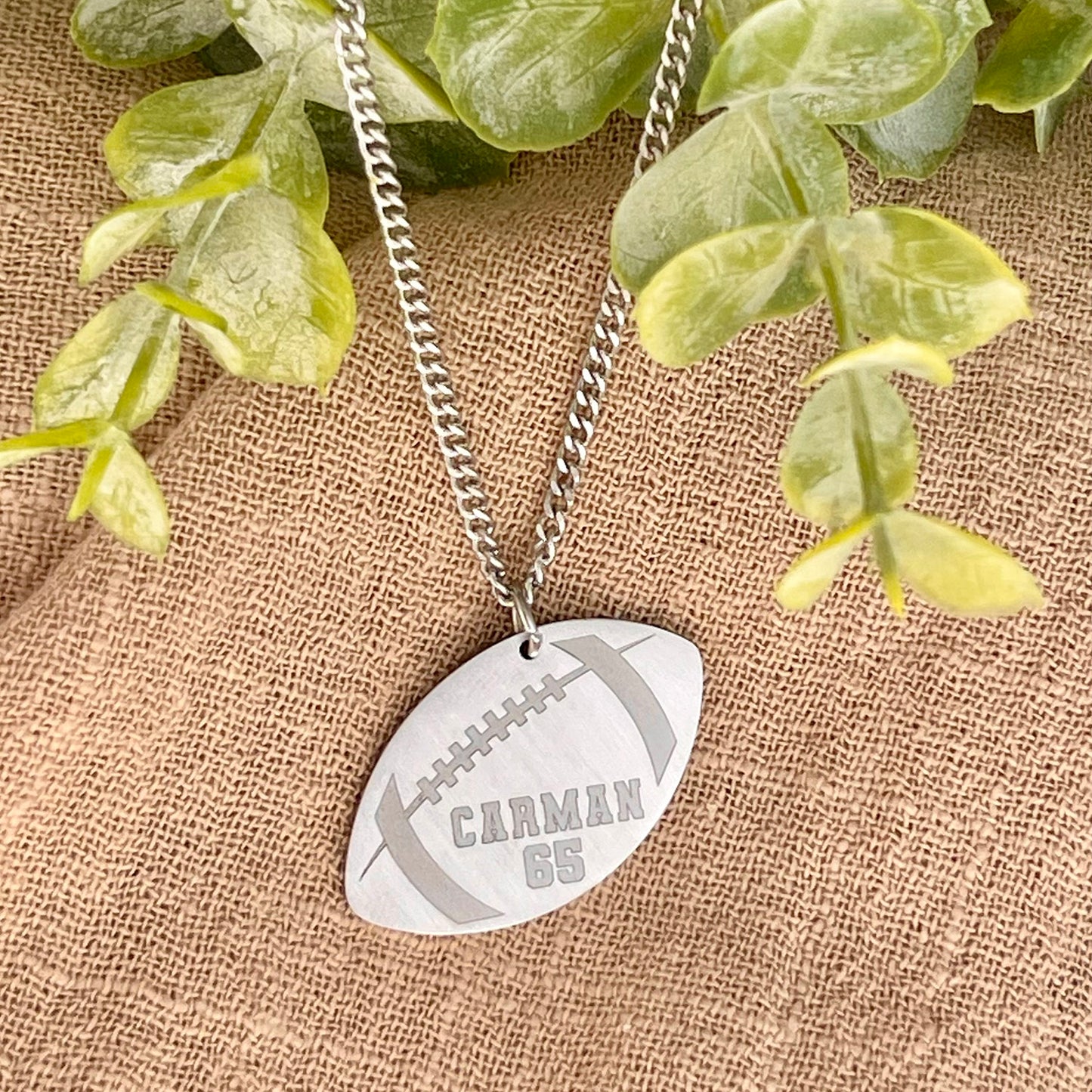 Personalized Football Pendant Necklace