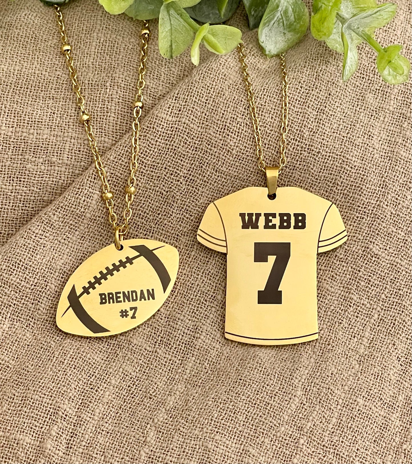 Personalized Football Pendant Necklace
