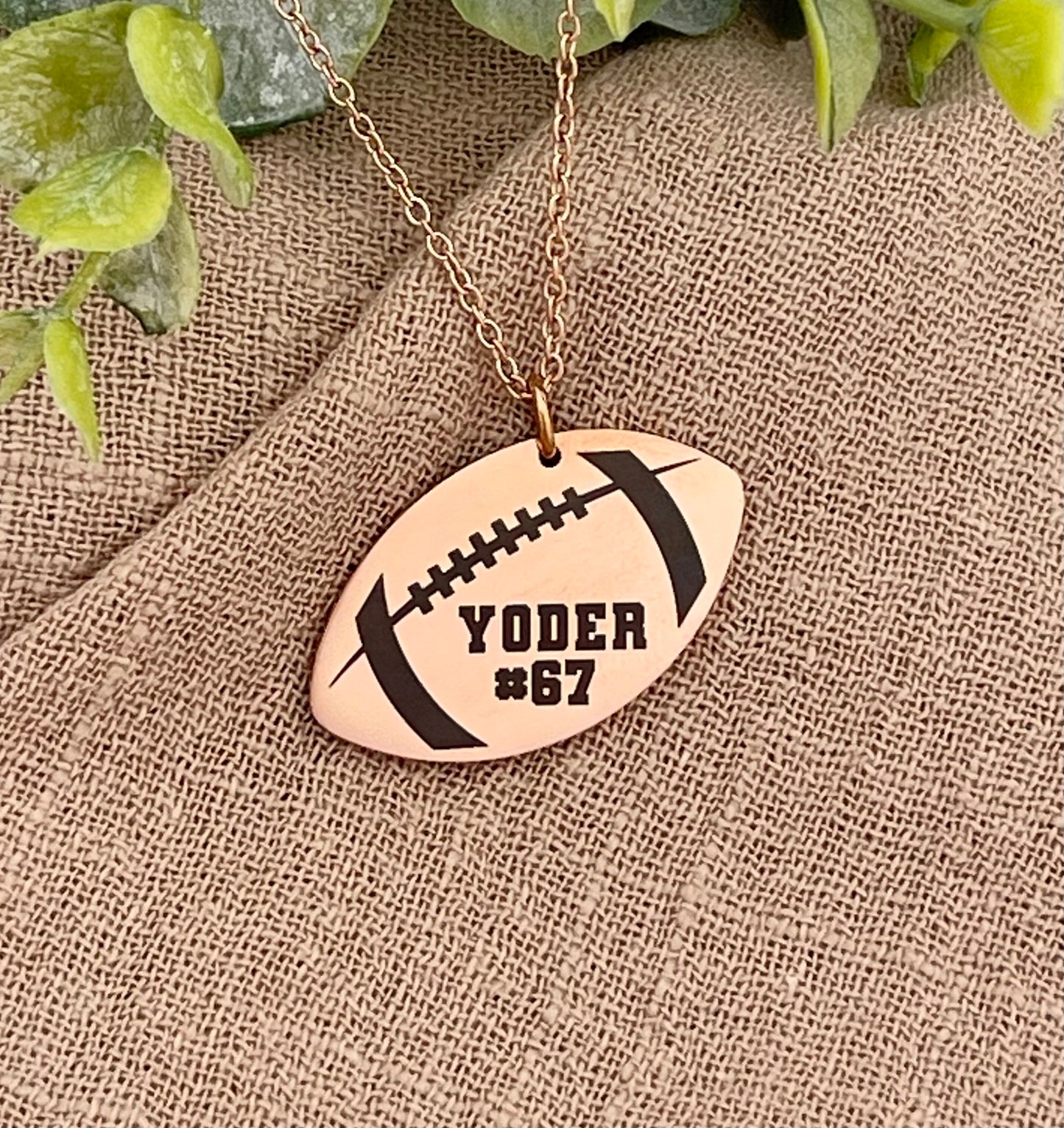 Personalized Football Pendant Necklace