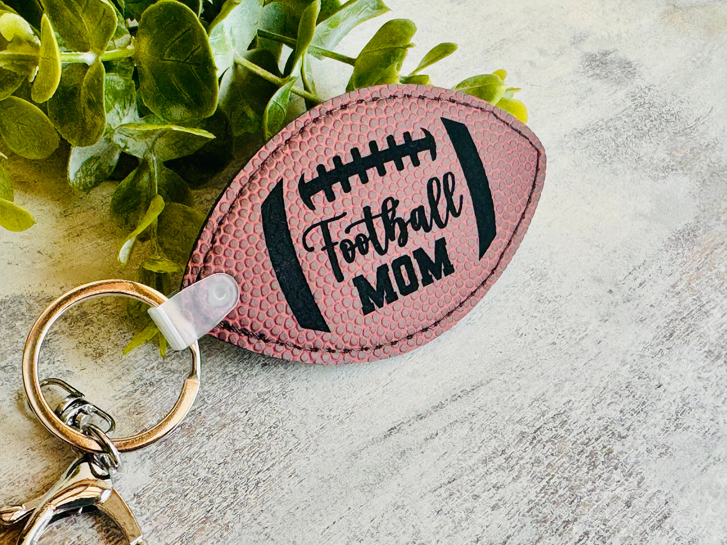 Football Mom or Football Dad Leatherette Keychain