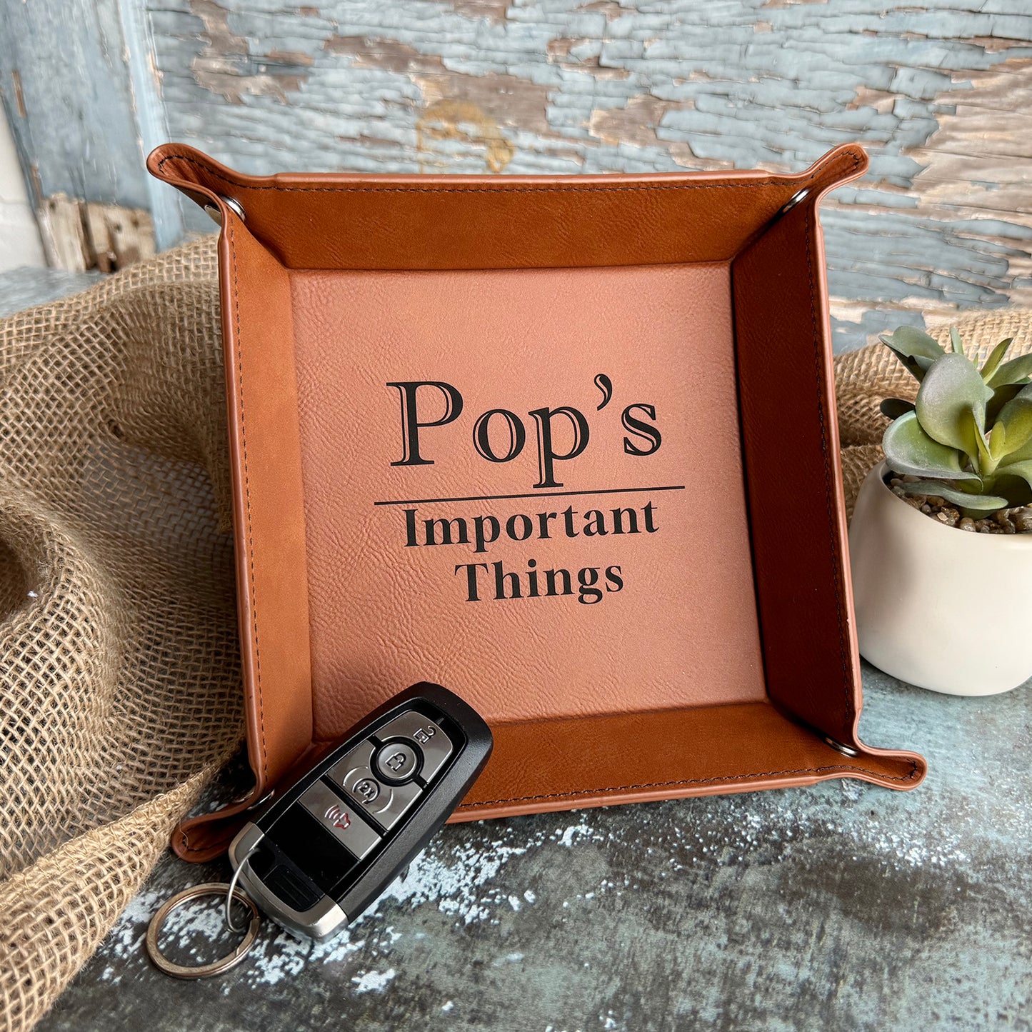 Personalized Leatherette Valet