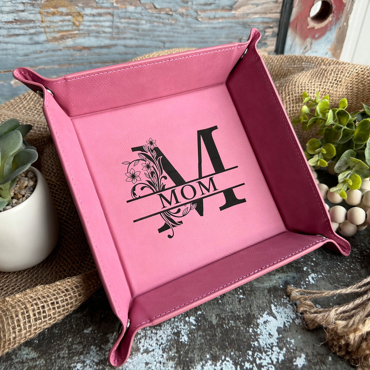 Personalized Leatherette Valet for Her