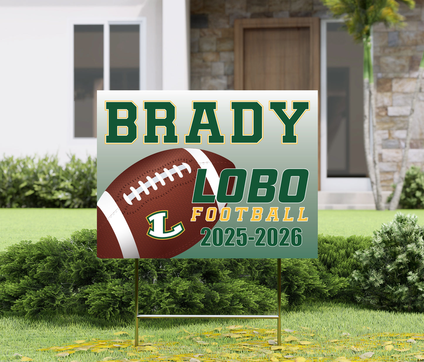 Lobo Football Yard Sign