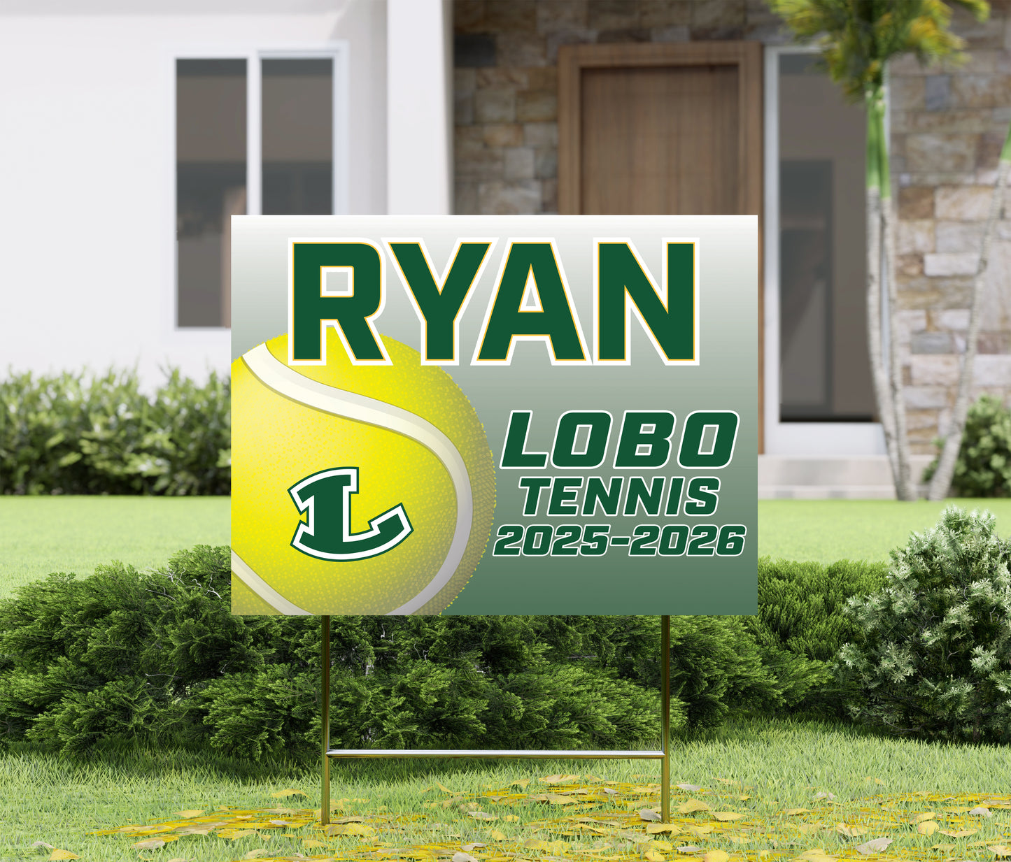 Lobo Tennis Yard Sign