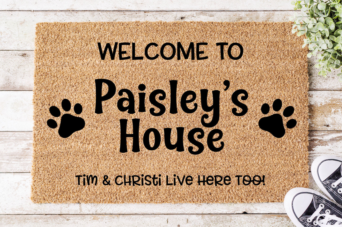 Personalized Welcome to Dog's House Doormat