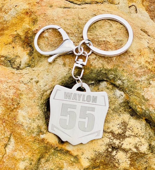 Personalized Motocross Plate Keychain