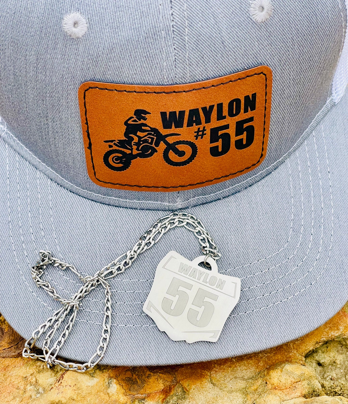 Personalized Motocross Plate Necklace