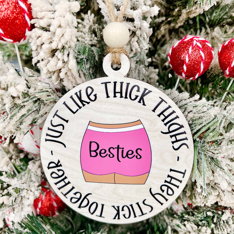 Thick Thighs Christmas Ornament