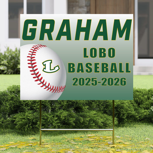 Lobo Baseball Yard Sign