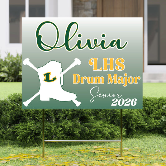 Lobo Drum Major Yard Sign