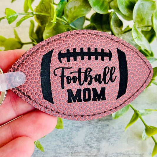 Football Mom or Football Dad Leatherette Keychain