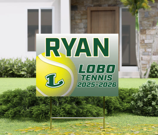 Lobo Tennis Yard Sign