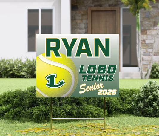 Lobo Tennis Senior Yard Sign