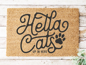 Hella Cats Up In Here Doormat