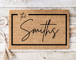 Personalized Script Last Name Doormat