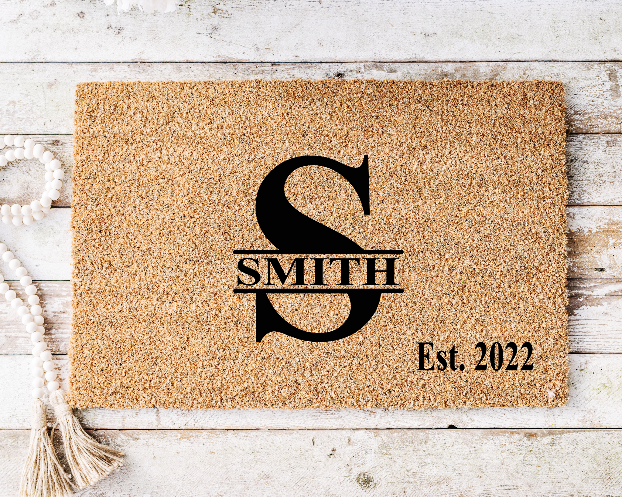 Personalized Split Letter Name Doormat